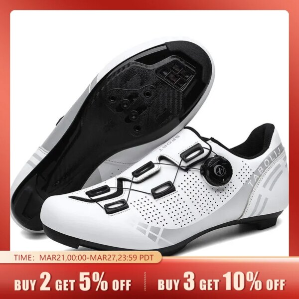 Baasploa, zapatillas de ciclismo para hombre, zapatos transpirables para bicicleta de carretera MTB para hombre, calzado profesional ligero para carreras de montaña antideslizante