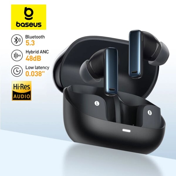 Baseus Bowie M2s ANC auriculares Bluetooth 5,3 cancelación activa de ruido-auriculares inalámbricos de 48dB compatibles con auriculares de Audio espacial 3D