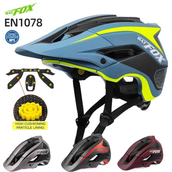 Batfox MTB Casco de bicicleta de montaña cuesta abajo todoterreno bicicleta Ciclismo Casco todo terreno Trail XC Casco hombre mujer Casco Ciclismo