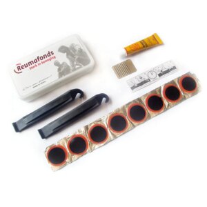 Kit de reparación de neumáticos planos para bicicleta, juego de herramientas de reparación Fetal de goma portátil, 48 Uds., herramientas de reparación de parches de punción de tubo interior de bicicleta