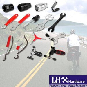 Juego de herramientas de mano para bicicleta, funda de eje central de reparación, llave de extracción de volante, Herramienta de combinación de instalación de reparación de bicicletas de montaña HX07G