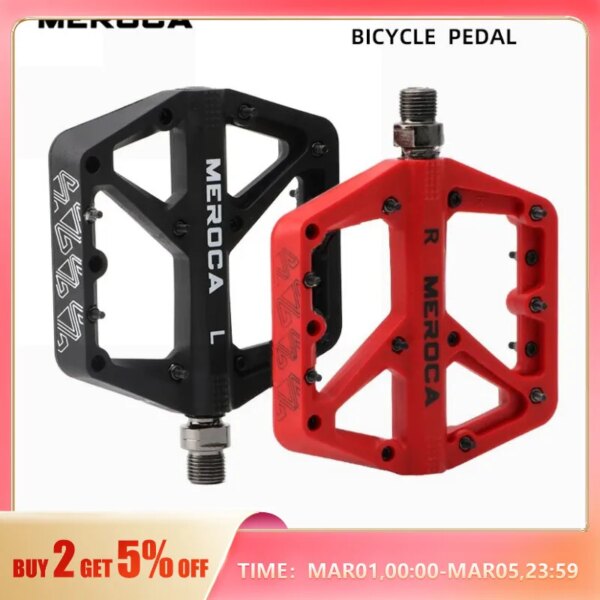 Pedal de bicicleta de fibra de nailon ensanchado, sello ultraligero, rodamiento Du, accesorios para pedales de bicicleta de montaña BMX