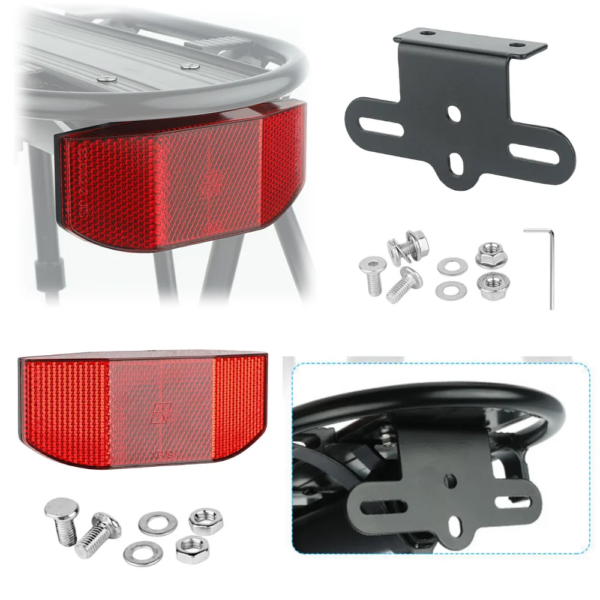 Soporte de luz trasera para bicicleta, Kit reflector delantero y trasero en forma de L, soporte de aluminio, accesorios para ciclismo nocturno