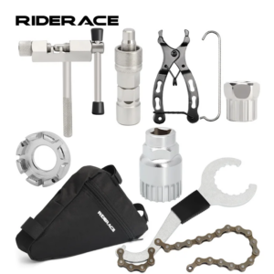 Kits de herramientas de reparación de bicicletas con bolsa de ciclismo, cortador de cadena, removedor de soporte inferior, extractor de manivela, llave de radios