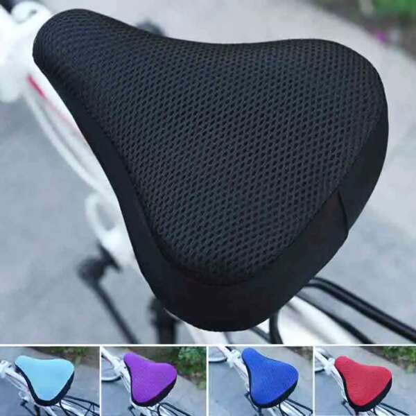 Sillín de bicicleta 3D, funda suave para asiento de bicicleta, cojín de silicona para asiento, asiento transpirable para ciclismo, cómodo