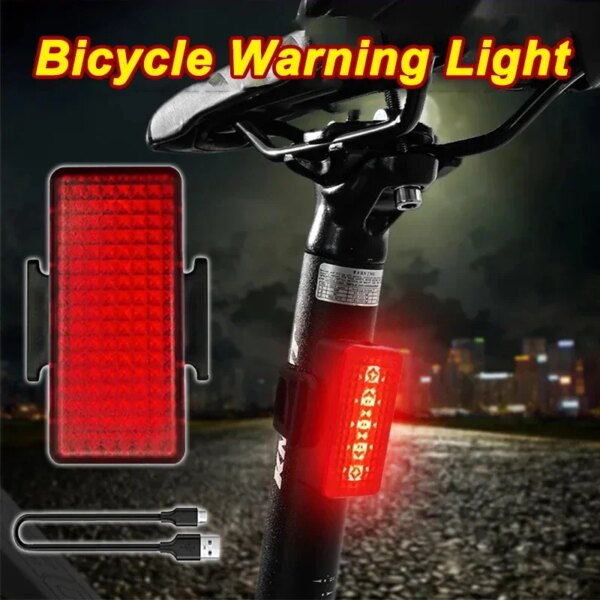 Luz trasera de bicicleta COB luz de advertencia de conducción nocturna IPX5 lámpara de bicicleta impermeable recargable por USB luz trasera Led roja accesorios de bicicleta de montaña