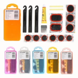 Kits de reparación de neumáticos de bicicleta, herramienta de reparación de bicicletas de montaña, reparación de neumáticos planos, parche de goma, juego de palanca de pegamento, Kit de reparación de neumáticos, accesorios
