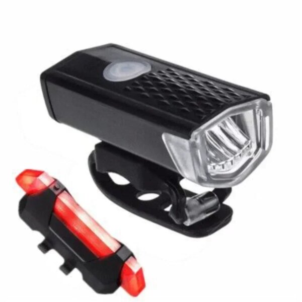 Luz LED recargable por USB para bicicleta, conjunto de faro delantero y trasero para bicicleta de montaña y carretera, linterna, accesorios para ciclismo