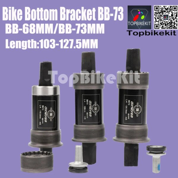 Soporte inferior para bicicleta 68mm 73mm BC-73 103-127mm bicicleta MTB BB68 eje central de rodamiento de agujero cuadrado BC1.37 24T 103-127mm-Ebike BB