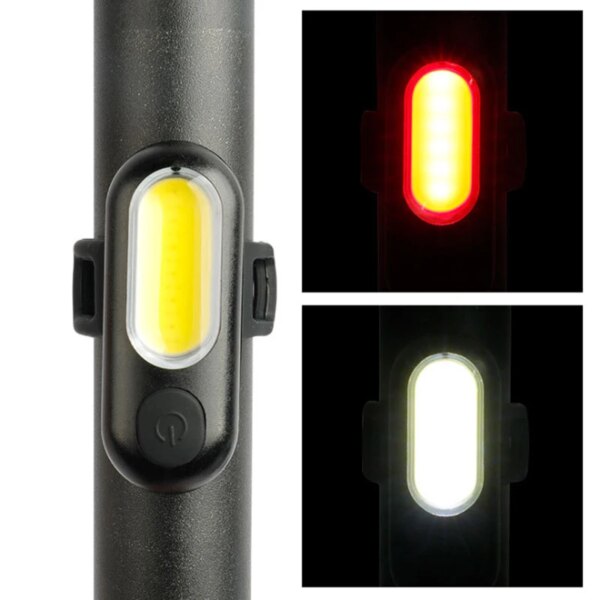 Luz para tija de sillín de bicicleta, luz trasera COB con carga USB, luz de advertencia para montar, casco, mochila, accesorios de lámpara de señal