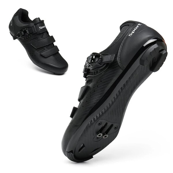 Zapatillas de ciclismo negras, zapatos MTB para hombre y mujer, zapatos planos para bicicleta de carretera, zapatillas de velocidad de automovilismo, zapatos para bicicleta de montaña, picos para ciclismo