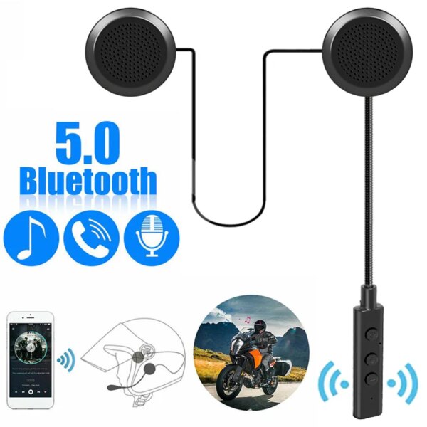 Auriculares Bluetooth para casco de motocicleta BT5.0, auriculares inalámbricos para montar en bicicleta, auriculares manos libres para esquiar con Motor antiinterferencias