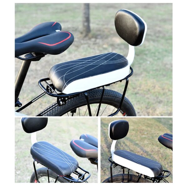 Nuevo sillín de bicicleta suave, sillín de ciclismo, accesorios para bicicleta, asiento trasero de bicicleta con mango y pedales