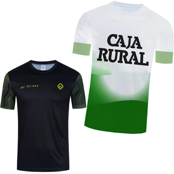 CAJA RURAL Team-Camiseta de ciclismo para hombre, camiseta de secado rápido para correr, Maillot de bicicleta, ropa deportiva, 2024