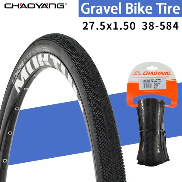 CHAOYANG Neumático de bicicleta de carretera de grava 27,5x1,50 38-584 60TPI tipo plegable ligero 27,5 pulgadas MTB neumático de bicicleta de montaña