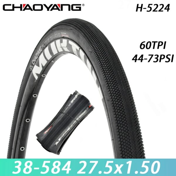 CHAOYANG H-5224 neumático de bicicleta de carretera de grava 38-584 27,5x1,50 negro plegable tipo ligero MTB neumático de bicicleta de montaña piezas de ciclismo