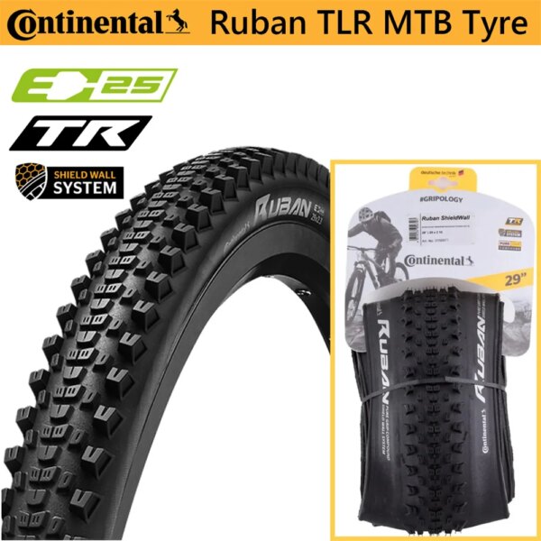 NEUMÁTICO SIN CÁMARA CONTINENTAL RUBAN SHIELDWALL MTB 27,5/29 IN TLR E-25 Neumático plegable 29 in MTB Tubeless XC NEUMÁTICO