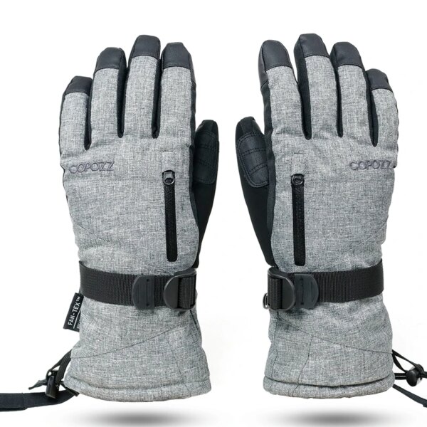 COPOZZ-guantes de esquí Unisex, manoplas para Snowboard de 30 grados, guantes con pantalla táctil, guantes térmicos impermeables para nieve con Motor para moto de nieve