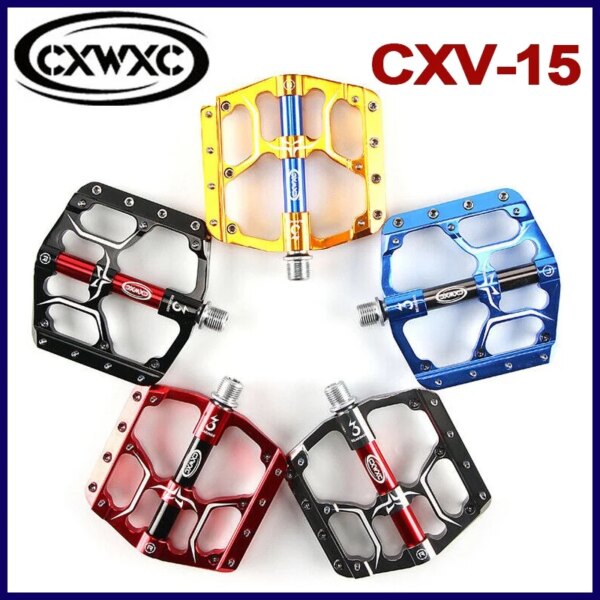 CXWXC CXV-15 bicicleta de carretera Pedal plano 3 rodamientos sellados Pedal aleación de aluminio CNC mecanizado plataforma ancha