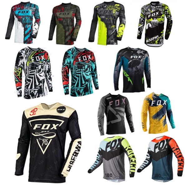 Camiseta de Motocross BAT FOX Jersey para descensos Enduro MTB Camiseta montaña motocicleta Ciclismo Jersey Maillot Ciclismo Hombre