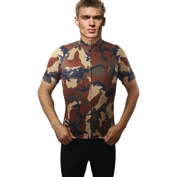 Chaqueta de camuflaje para bicicleta, ropa de manga corta, Jersey de carretera, Top para ciclismo, suéter de verano para descenso, ropa deportiva, camisa de uniforme transpirable