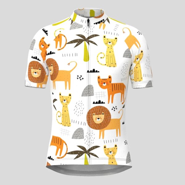 Camiseta de ciclismo con dibujos de leones, tigres y leopardos, camiseta de manga corta para bicicleta, ropa de carretera de montaña, ropa transpirable para ciclismo de montaña