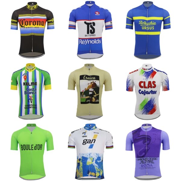 Jersey de ciclismo clásico para hombre, ropa de bicicleta de carreras de manga corta disponible en varios colores, ropa de bicicleta al aire libre de alta calidad