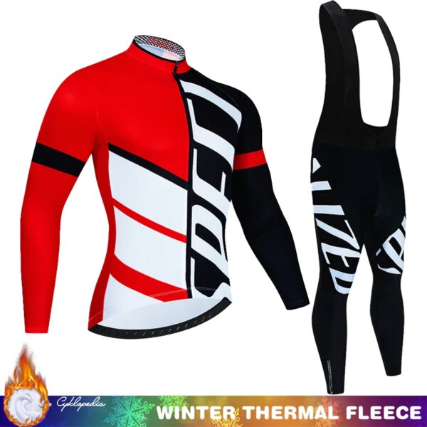 Jersey de ciclismo de lana para hombre, ropa de ciclismo de montaña, blusa, babero térmico, uniforme de bicicleta de carretera, conjunto completo de invierno 2022