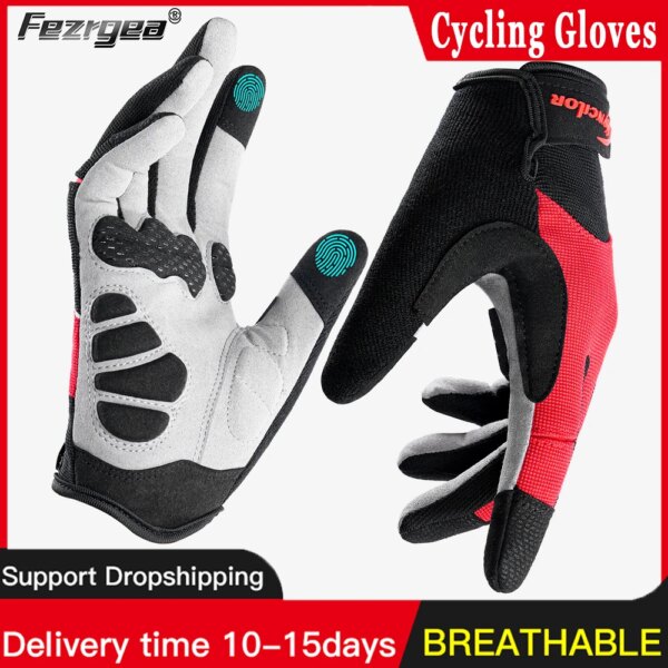 Guantes antideslizantes para ciclismo, guantes cálidos para bicicleta de montaña, con almohadilla, transpirables, antideportes de choque