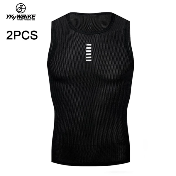 Capa Base para ciclismo, ropa interior deportiva, camiseta interior blanca para ciclismo, chaleco para correr de secado rápido, chaleco elástico alto, camisetas para bicicleta de montaña y carretera