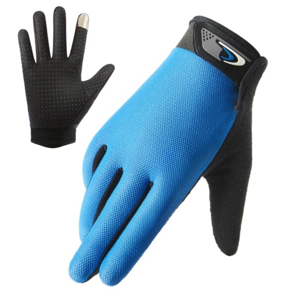 Guantes de pesca para ciclismo, pantalla táctil, antideslizantes, con dedos completos, finos, transpirables, de malla, para bicicleta, guantes de secado rápido para hombres y mujeres