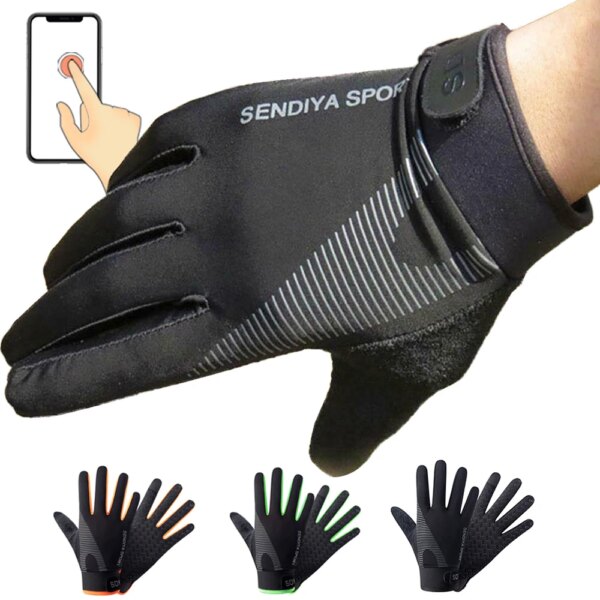 Guantes de ciclismo con dedos completos para pantalla táctil, Guantes para bicicleta de montaña o motocicleta, Guantes de entrenamiento de gimnasia, Guantes de mano para pesca al aire libre