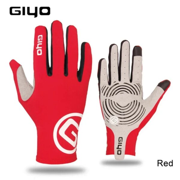 Guantes de ciclismo con dedos completos para hombre y mujer, antideslizantes, con pantalla táctil, para bicicleta de montaña o de carretera, para gimnasio, Fitness y pesca