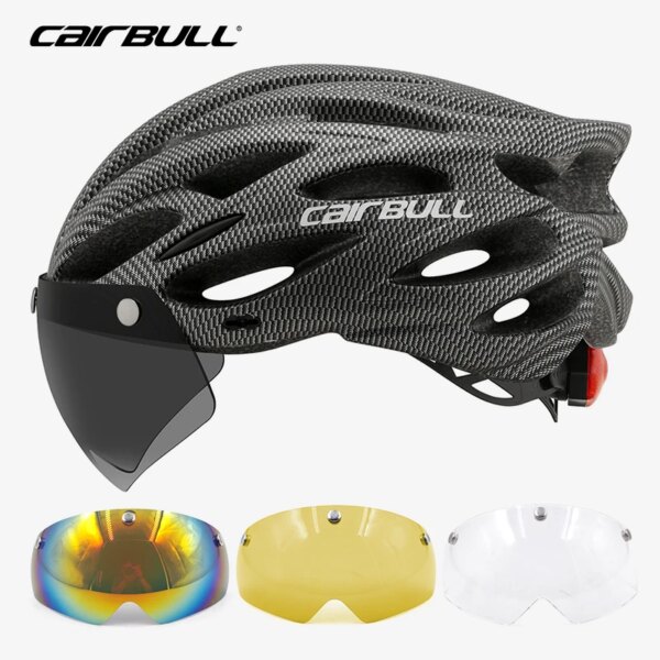 Casco de ciclismo ligero para hombre y mujer, Casco Led para bicicleta de montaña y carretera, 54-62cm, Accesorios para Casco de bicicleta con visera