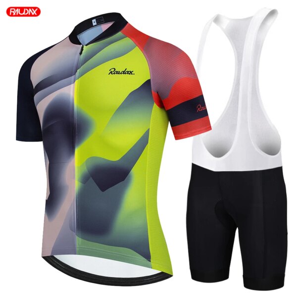 Conjunto de Jersey de ciclismo 2024 equipo Raudax Anti-UV maillot ciclismo transpirable carreras deporte Mtb bicicleta Jerseys ropa de ciclismo traje