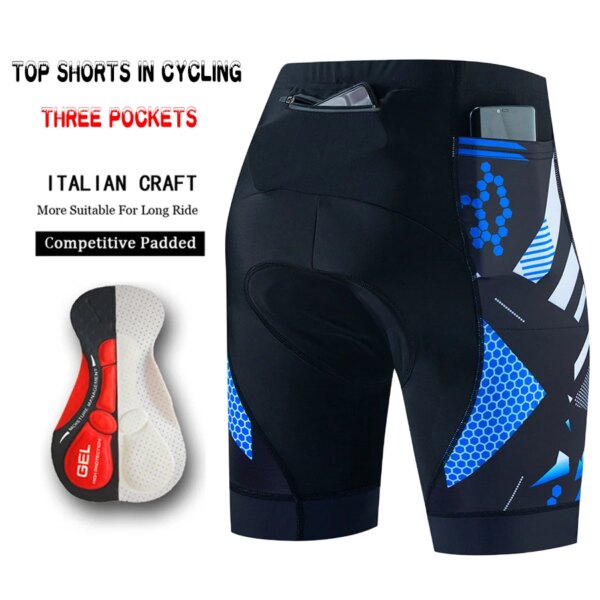 Pantalones de ciclismo hombre Mtb Cyklopedia pantalones cortos hombres deportes profesionales hombres Gel Lycra Baberos ropa de verano babero corto Maillot bicicleta