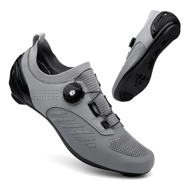 Zapatos de ciclismo para hombre y mujer, zapatillas de ciclismo de montaña y de velocidad, zapatillas antideslizantes con autosujeción para triatlón, zapatos planos para carreras de ciclismo