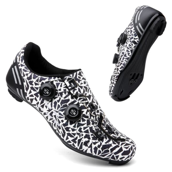 Zapatos de ciclismo para hombre y mujer, zapatillas profesionales para bicicleta de montaña y carretera, zapatos transpirables con hebilla, zapatos luminosos de entrenamiento de ciclismo