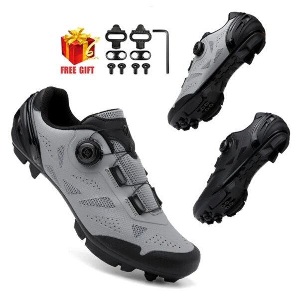 Zapatillas de ciclismo para hombre y mujer, calzado plano con Pedal para bicicleta de montaña, calzado de velocidad Rb con autosujeción, novedad de 2023