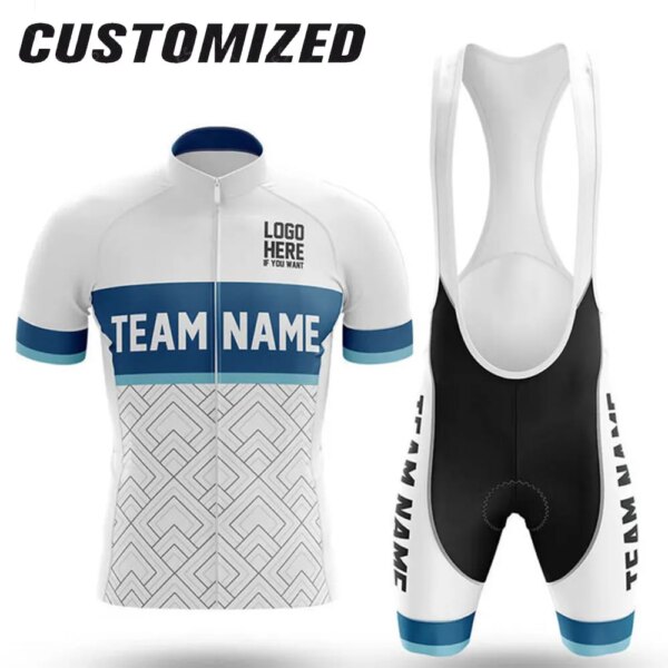 Equipo de ciclismo Jersey de ciclismo personalizado para hombre y mujer, conjunto de Jersey de ciclismo de manga corta de verano, Jersey personalizado para bicicleta de montaña para equipo