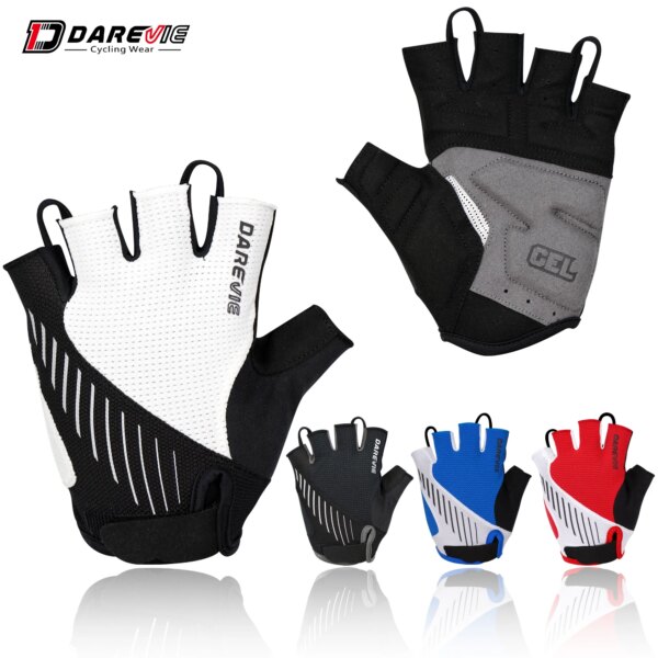 Guantes de ciclismo DAREVIE MTB medio dedo guantes de ciclismo acolchados de Gel importados de Taiwán guantes de bicicleta a prueba de golpes de alta calidad transpirables