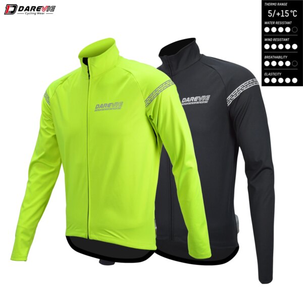 Chaqueta de ciclismo DAREVIE de invierno 5 ℃ ~ 10 ℃ mantiene el calor a prueba de viento chaquetas de ciclismo para hombre de alta calidad suave impermeable MTB chaqueta de bicicleta de carretera