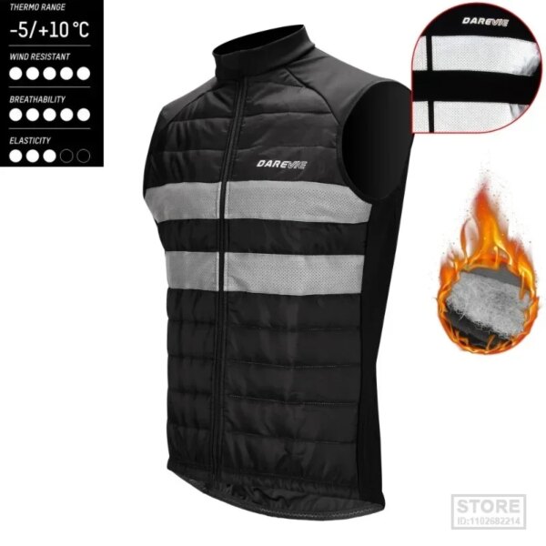 DAREVIE-Chaleco térmico para ciclismo, chaqueta térmica de plumón de alta calidad sin mangas para invierno, -5℃ ~ 10℃, 2023