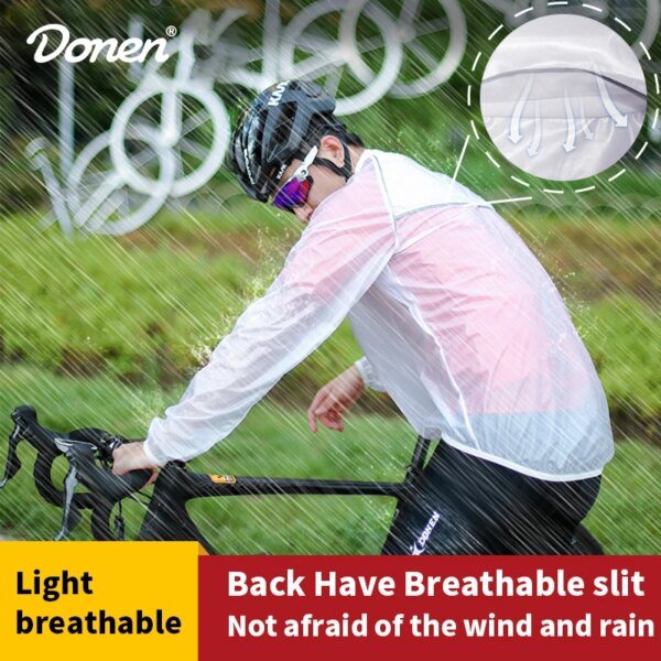 DONEN chaqueta de ciclismo impermeable UPF30 + MTB bicicleta chaqueta de lluvia chubasquero impermeable deporte al aire libre ropa de ciclismo a prueba de viento