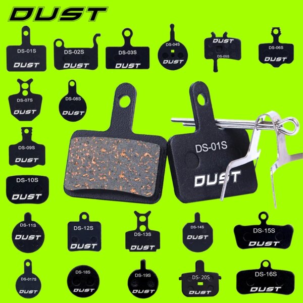 DUST 1 par de pastillas de freno de disco hidráulico de bicicleta semimetálica MTB piezas de bicicleta de montaña para SHIMANO XT XTR M315 SRAM Avid BB5 BB7 E1 E3