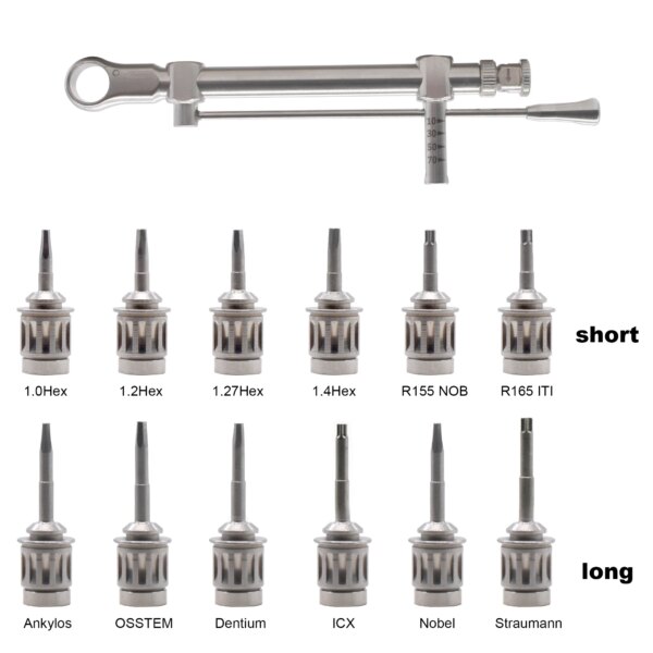 Kit de llave destornillador de torsión para implante Dental Universal, controladores de trinquete de 10-70NCM, herramientas de reparación de implantes de odontología, prótesis