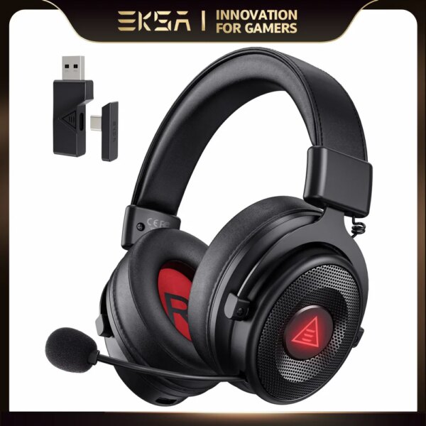 EKSA E900 BT 2,4 GHz auriculares inalámbricos con Bluetooth 7,1 USB/tipo C auriculares para juegos por cable Gamer con micrófono ENC para PC/PS4/PS5/Xbox,50H