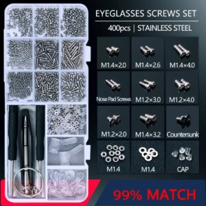 Kit de reparación de gafas, herramienta de tuercas, almohadilla para la nariz, piezas de herramientas de reparación óptica, Kit surtido de gafas de sol, destornillador, juegos de tornillos