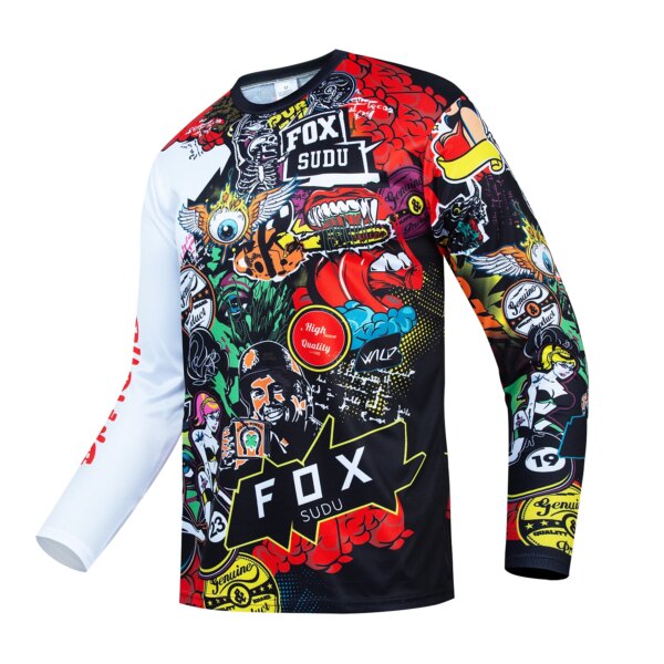 FOX SUDU-Camiseta de ciclismo para hombre, traje de reducción de velocidad para motocicleta de montaña y campo traviesa, traje de ciclismo de secado rápido de manga larga