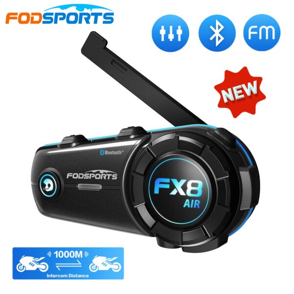 Fodsports FX8 casco de aire auriculares Bluetooth intercomunicador de motocicleta 2 conductores capacetes de moto altavoz intercomunicador para moto